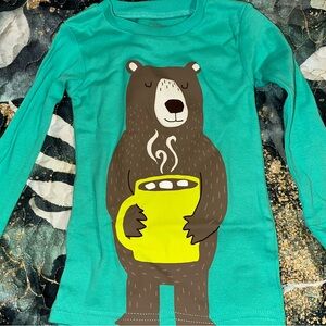 Simple Joys by Carter's Blue-Green Long-Sleeve Bear Graphic Pajama Set